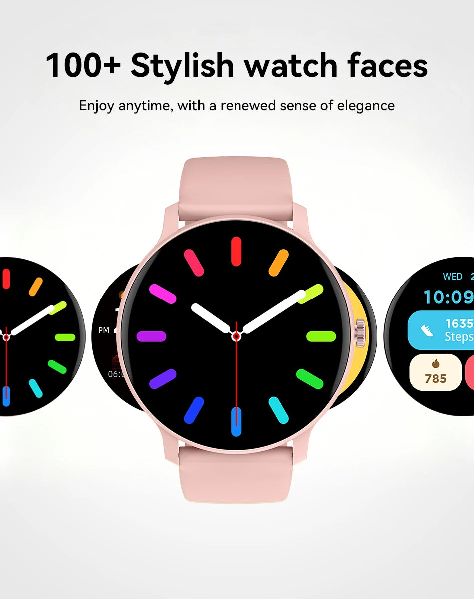New Smart Watch 1.26" HD Smartwatch for iOS Android Answer/Make Call 100+ Sport Fitness Tracker Heart Rate Monitor Smart Watches