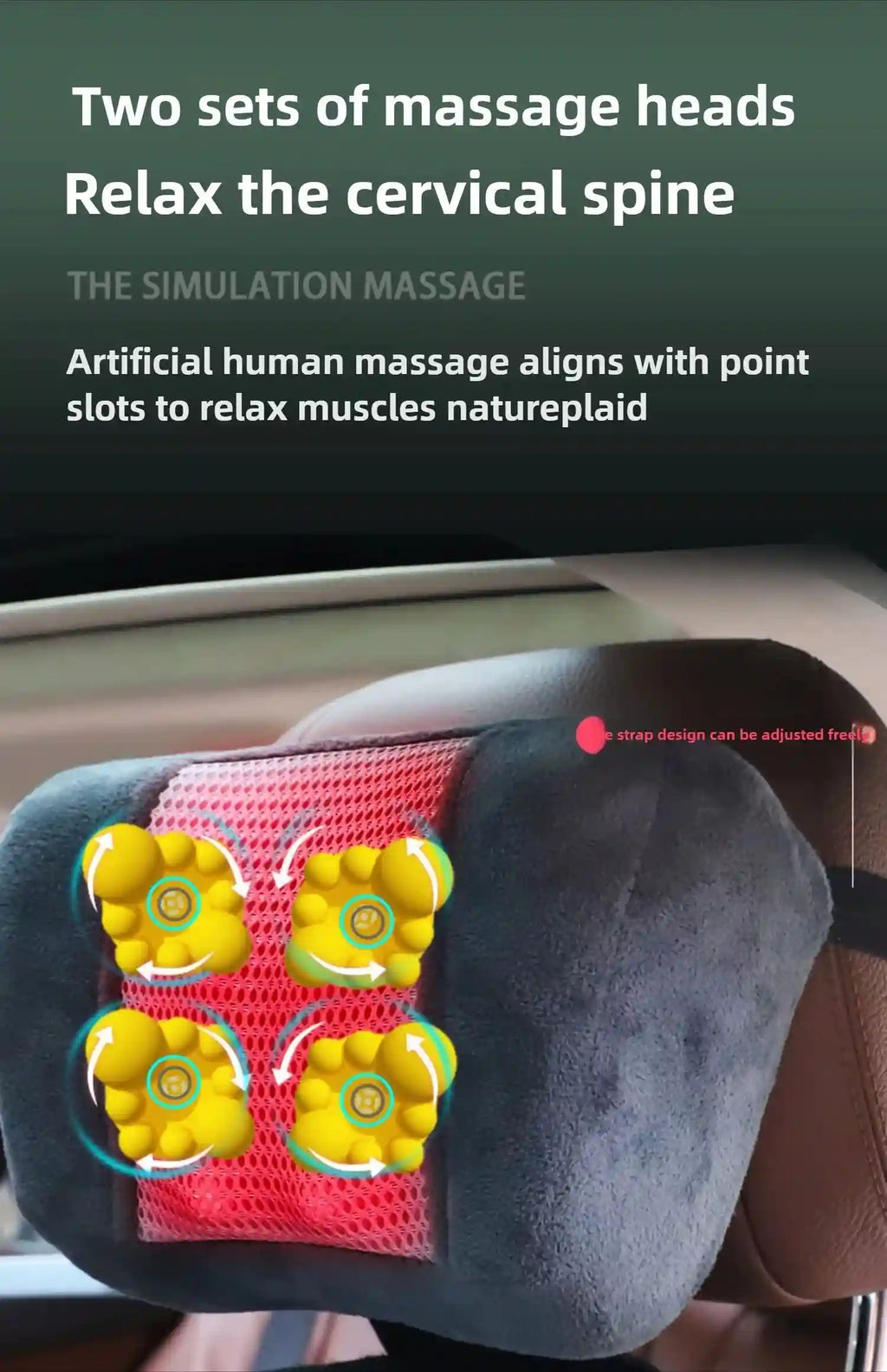 Electric Massager Seat Cushion with Heat and Airbag Lumbar Support Massage Roller Tidesmit