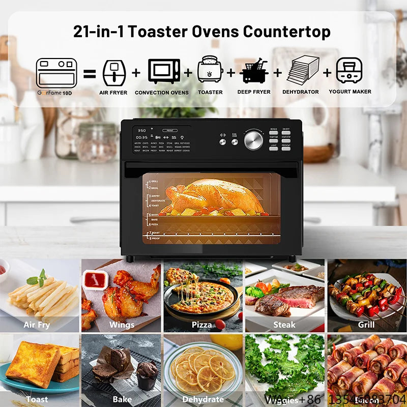 Factory Price 30L Smart Dual Cook Air Fryer Oven Electric Square Shape Oil-Free Roast Chicken Roast Turkey Toast Without Oil