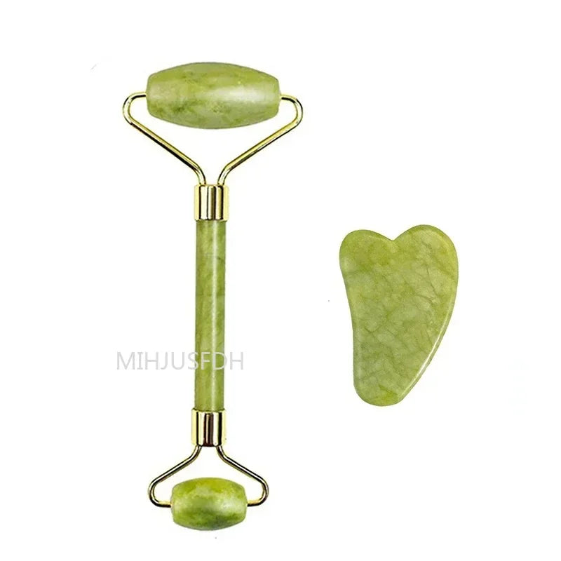 Jade Roller Massager 3-Piece Set for Face and Muscle Relief Back Massage Instrument 1 set 1 Tidesmit