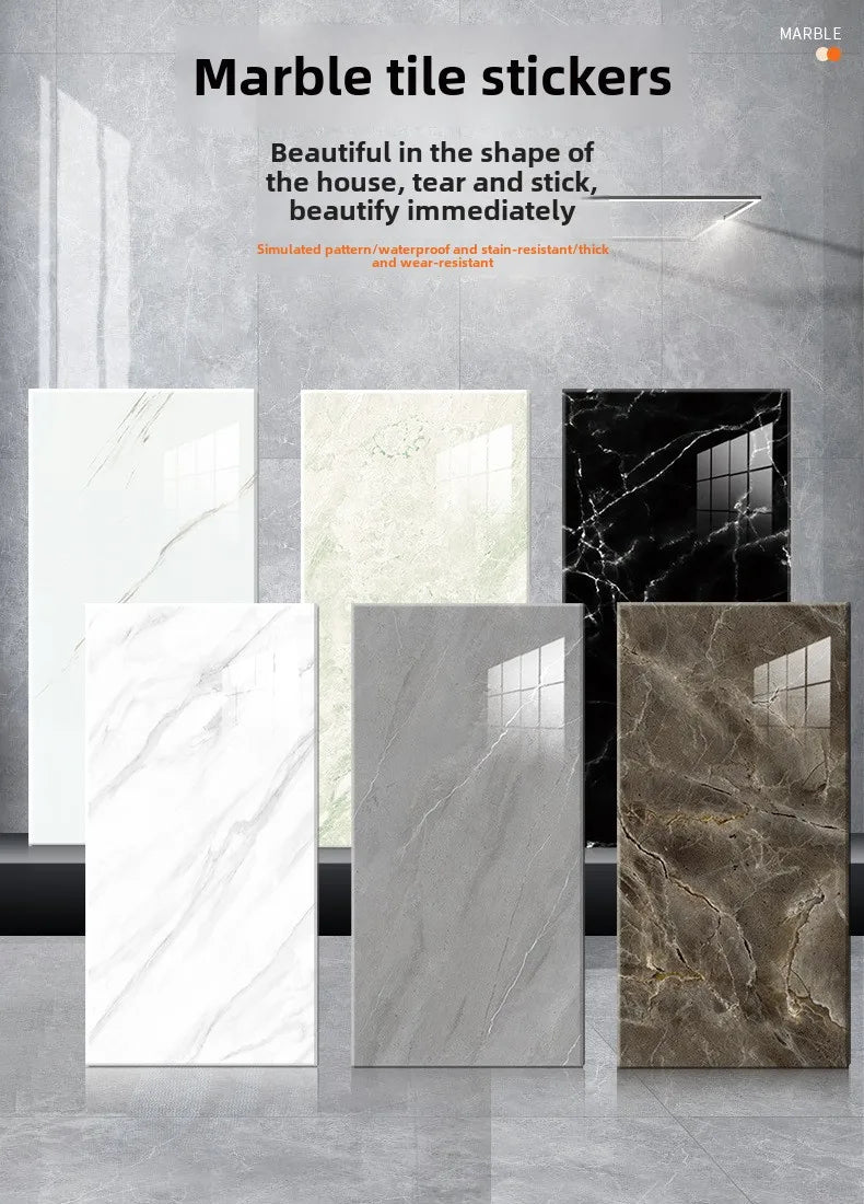 Self adhesive imitation ceramic tile imitation marble sanitary kitchen wall decoration waterproof and moisture-proof stickers