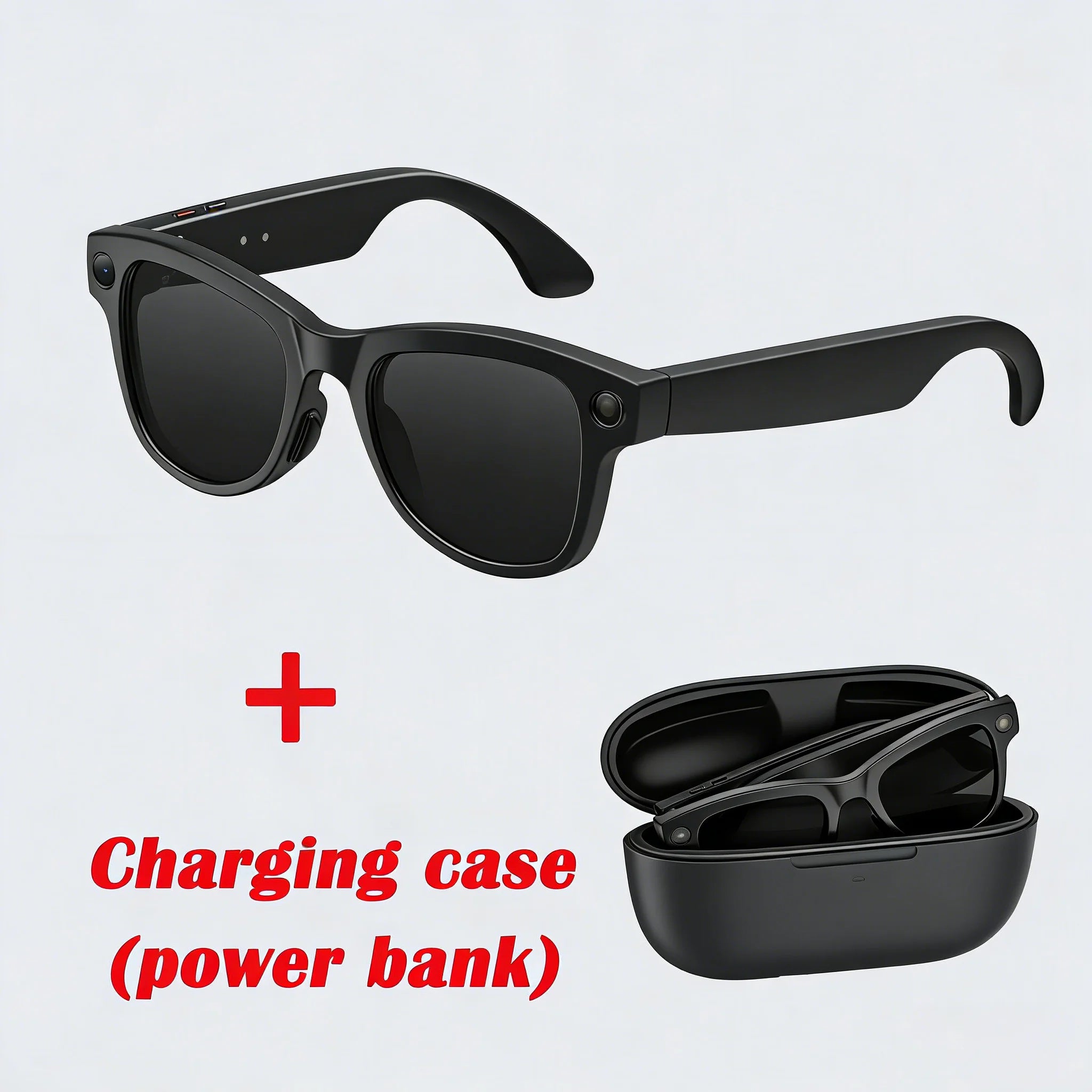 AI Smart Glasses with 8MP Camera and Real-Time Translation - Tidesmit black 1 Tidesmit