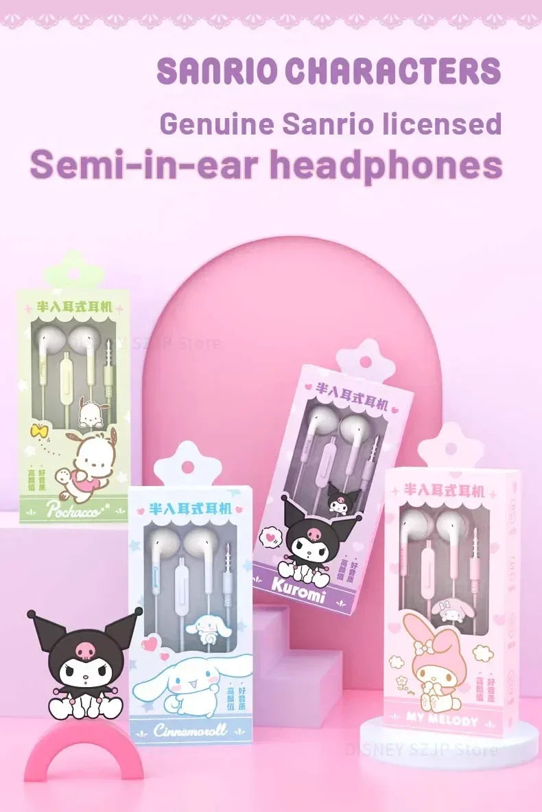 Sanrio Wired Earbuds Noise Isolating Audio Buds by Tidesmit - 4 Styles Tidesmit