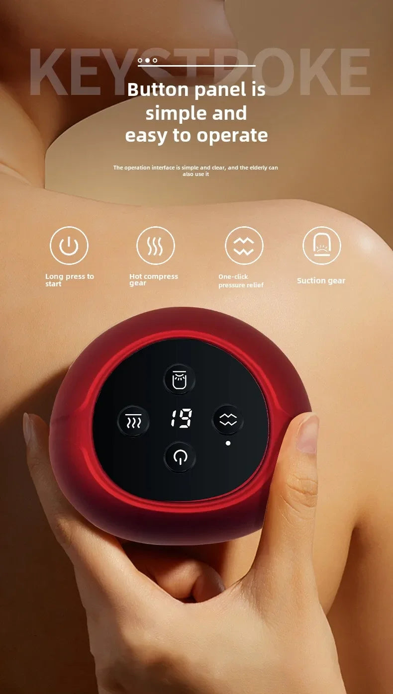 Electric Vacuum Cupping Massager for Back Pain Relief - 12 Gear Model Back Massage Instrument Tidesmit