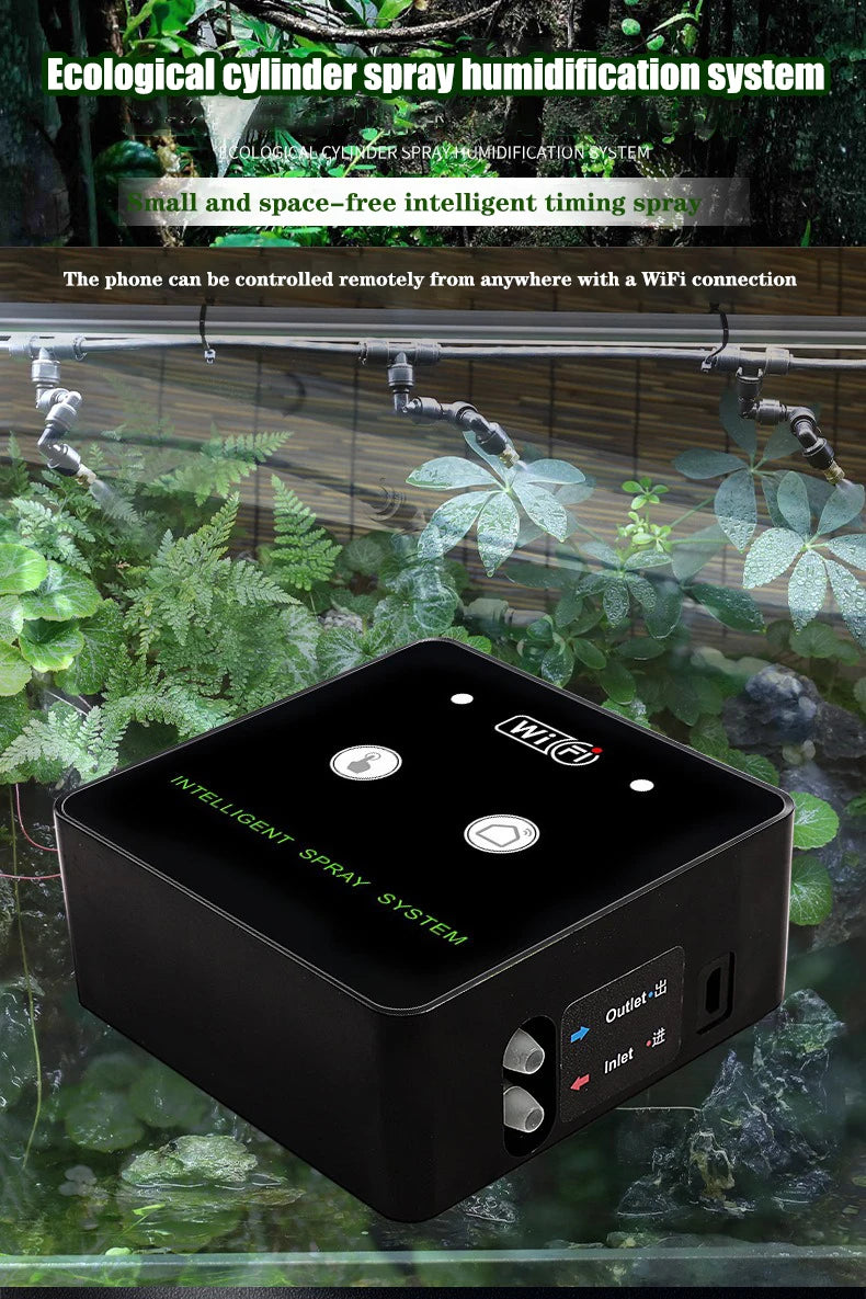 WiFi Rainforest Sprayer Control Automatic Mist Timing Spray System Kit Touch Screen Irrigation Timer Reptile Sprayer Humidifier