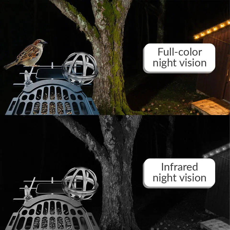 4MP HD Birds Feeder Camera Solar Powered AI Motion BirdWatching Wireless WiFi Camera Wildlife Monitor,Night Vision,Waterproof