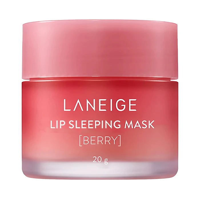 Laneige Lip Sleeping Mask in Berry, a hydrating pink lip treatment balm in a 20g glass jar for smooth, glossy lips.