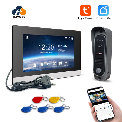 Tidesmit 1080P WiFi Video Intercom System with Infrared Night Vision for AI-Enhanced Smart Home Security