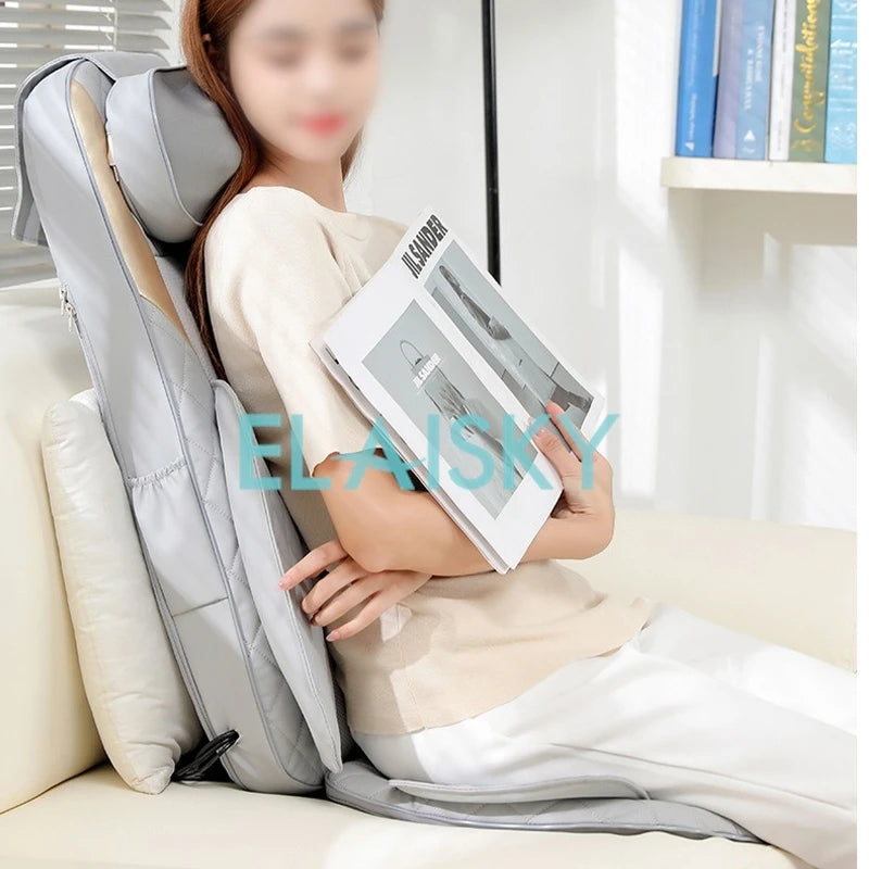 Heated Lumbar Electric Massager - Deep Tissue Relief - Gray & Blue Back Massage Instrument Tidesmit