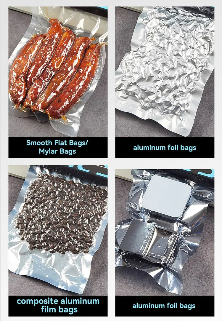 Vacuum Packaging Machine for Food Plastic Bags Sealer Sealing Machine Mylar Bags Kitchen Packer Automatic Manual Modes Home Appl