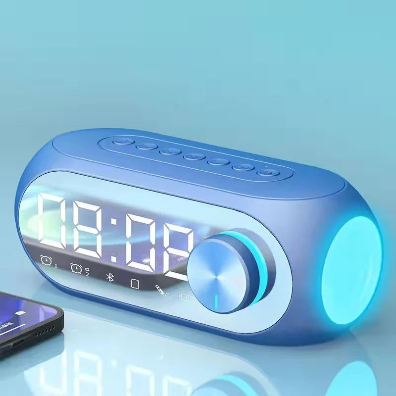 Alarm Clock Portable Bluetooth Speaker Radio FM Subwoofer Wireless Sound Box Music Mini Woofers Caixa De Som Coluna Lamp Bocina