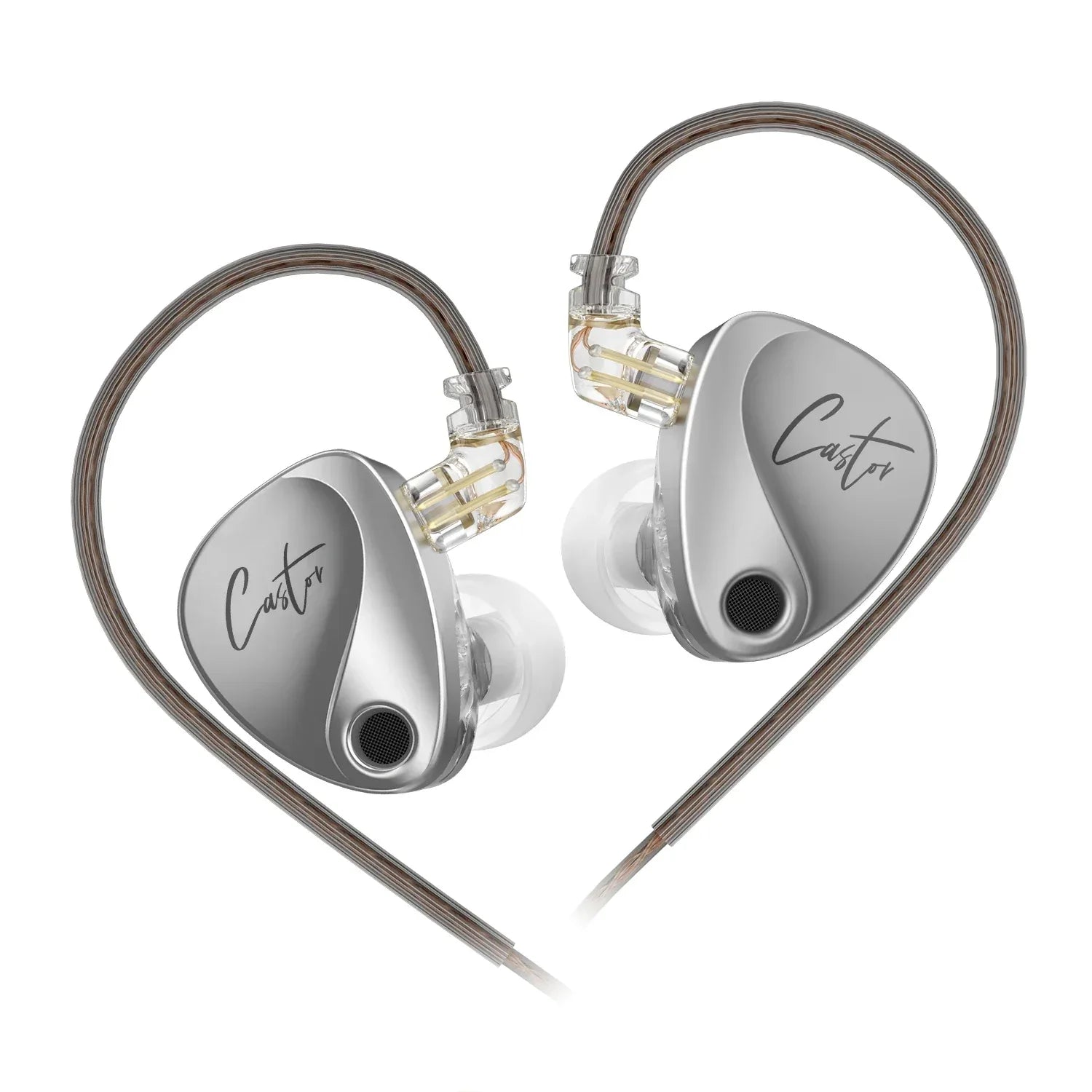 KZ Castor Dual Driver Wired In-Ear Monitors by Tidesmit silver no mic China Mainland Tidesmit