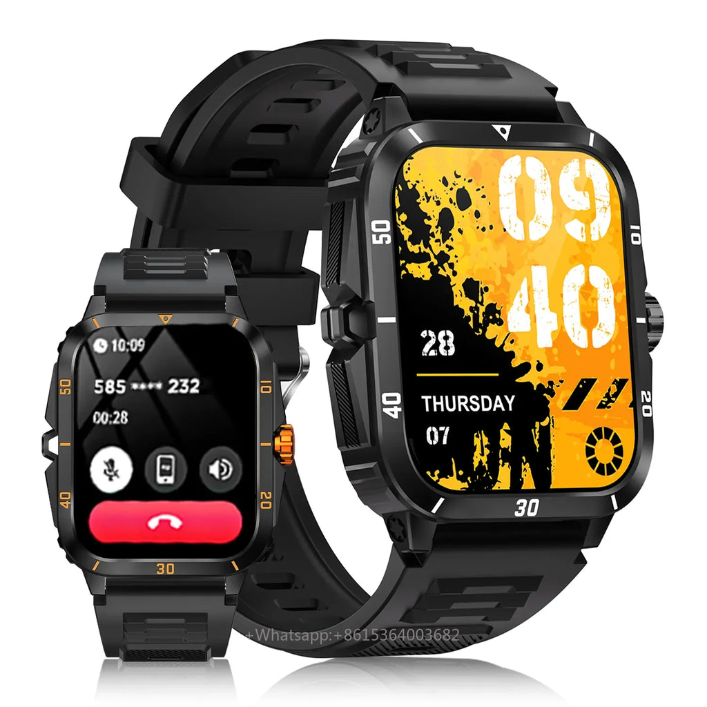 YLL-HRS KT71 Outdoor Sports Smart Watch IP68 Waterproof Sleep Tracker Touch Screen SDK IPS Display Health Monitor Dial Call