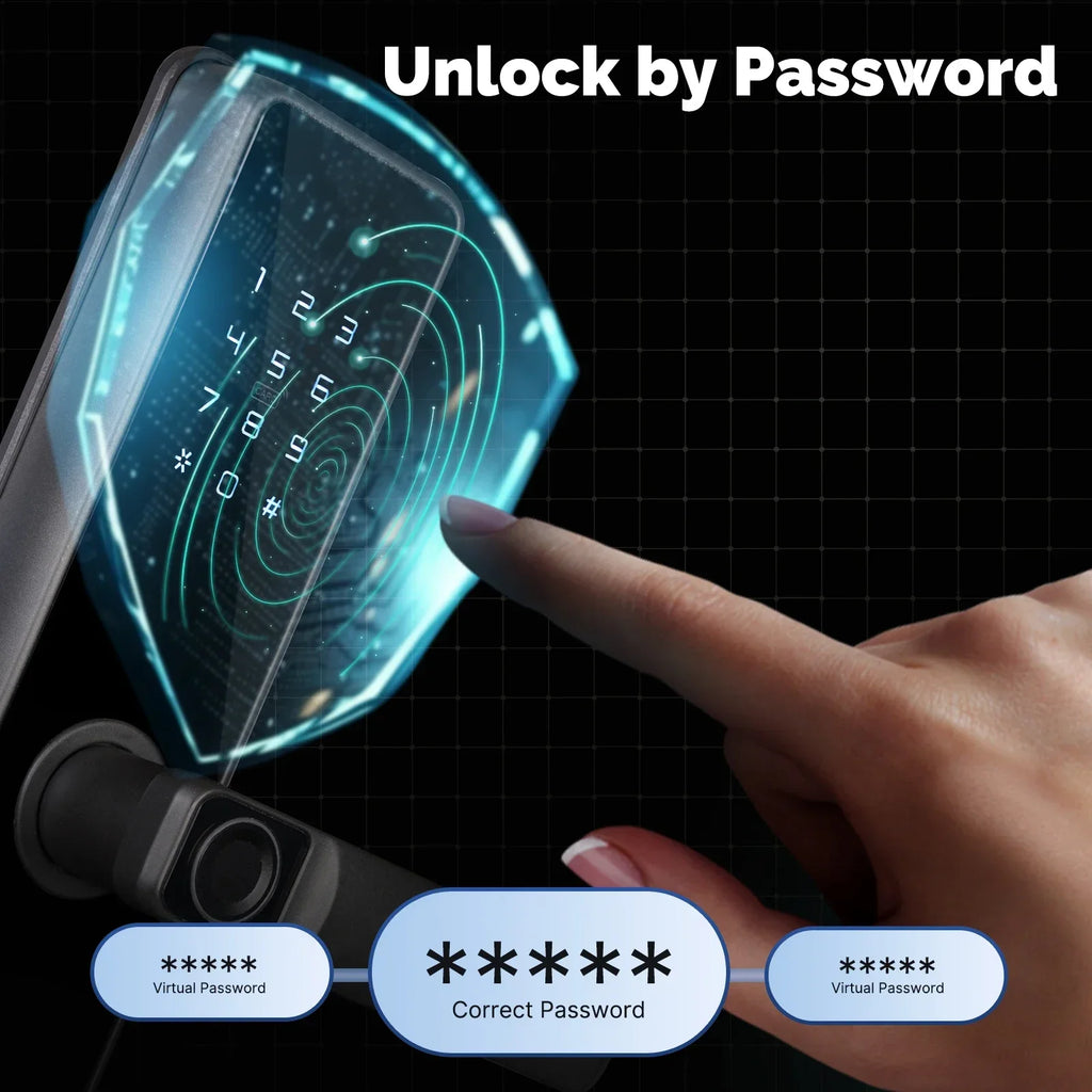 MOES Tuya ZigBee Smart Door Lock Indoor Password Fingerprint Remote Unlock Keycard Tamper Alarm Battery Powered Work With Alexa