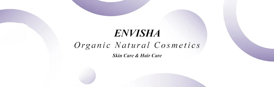 ENVISHA brand banner with black text on white background featuring soft purple overlapping circles.