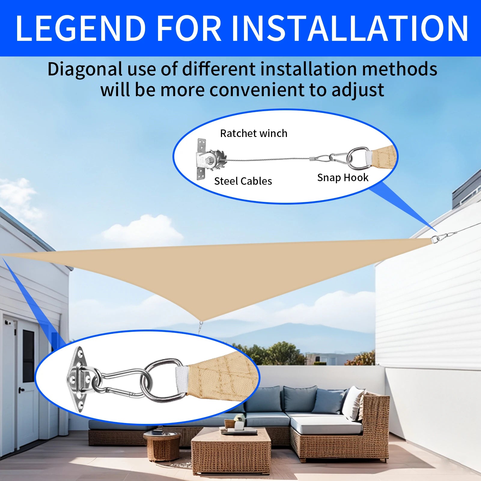 Waterproof Sun Shade Sail Canopy Rectangle UV Block Sun Shelter For Outdoor Garden Patio Backyard Terraza Awning Privacy Screen