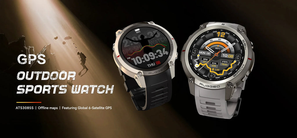 2026 New Outdoor GPS Smart Watch Map Compass Navigation 5ATM Waterproof Bluetooth Call 100+Sport Mode Men AMOLED HD Smart Watch