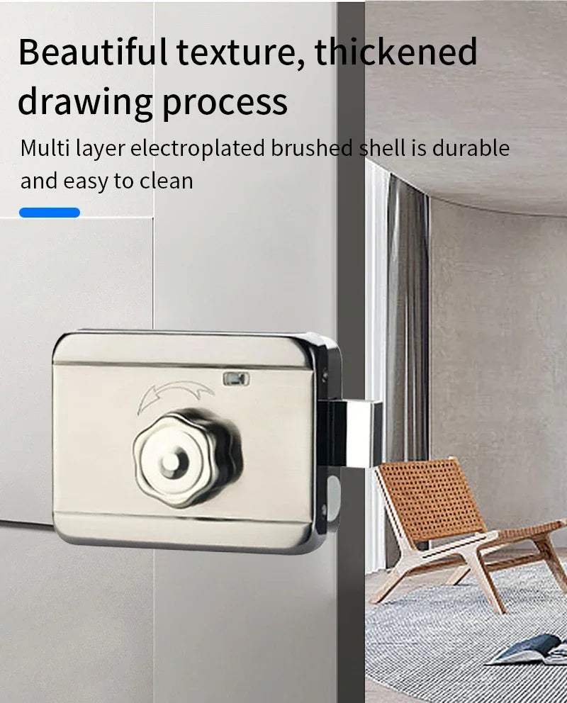 Bluetooth Tuya App Fingerprint Smart Door Lock Gate Password RFID Card Rim Bolt Lock Electronic Door Lock