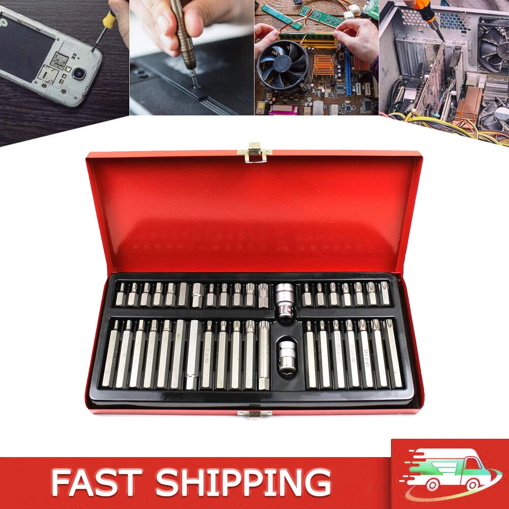 40PCS Auto Repair Tool Set, Ratchet Wrench & Torx Socket Set, L-Wrench, Bit Ratchet Box, Effective Comprehensive Touching