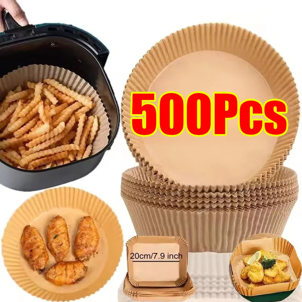 50-500Pcs Air Fryer Disposable Paper Non-Stick Square Round Non-Stick Airfryer Baking Papers Air-Fryer Paper Liners Paper