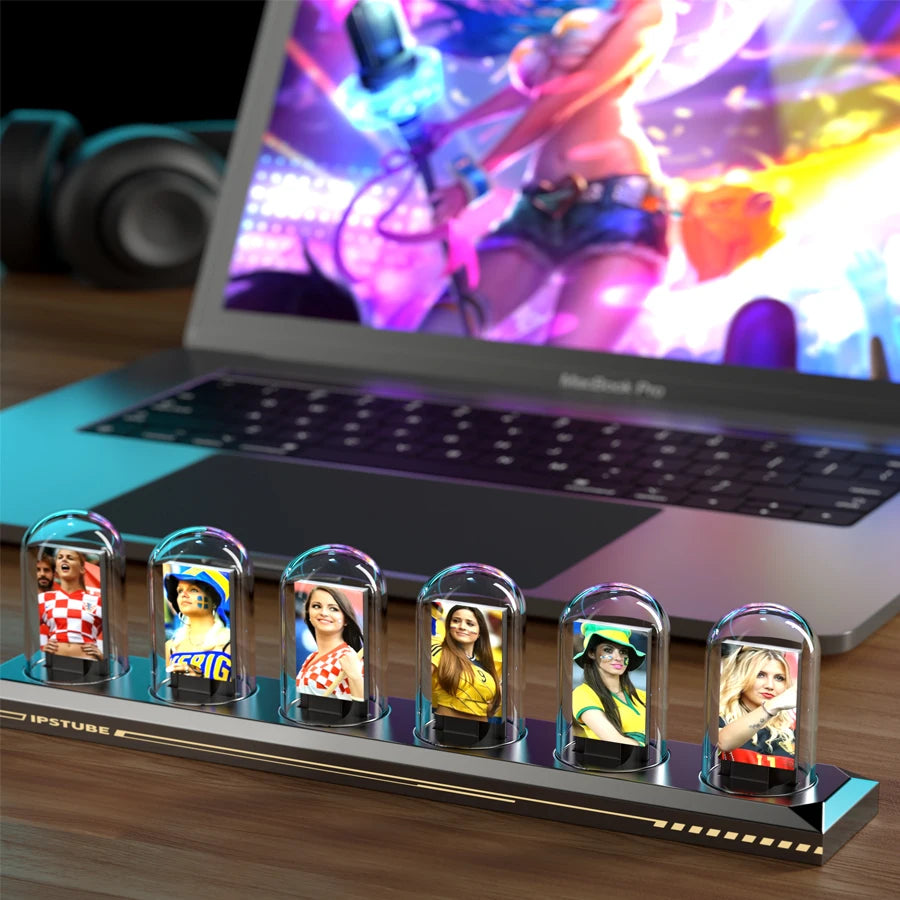 RGB Nixie Tube IPS Clock: Retro Digital Desktop Decor with Custom Display Tidesmit