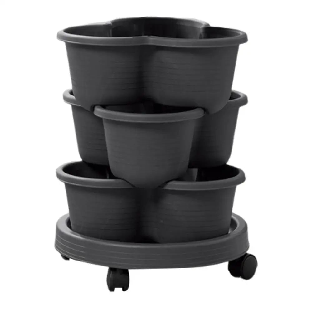 Strawberry Planter Tower 3 Tiers Vertical Tower Stackable Pot Stacking Garden Flower and Vegetable Planter for Home Garden