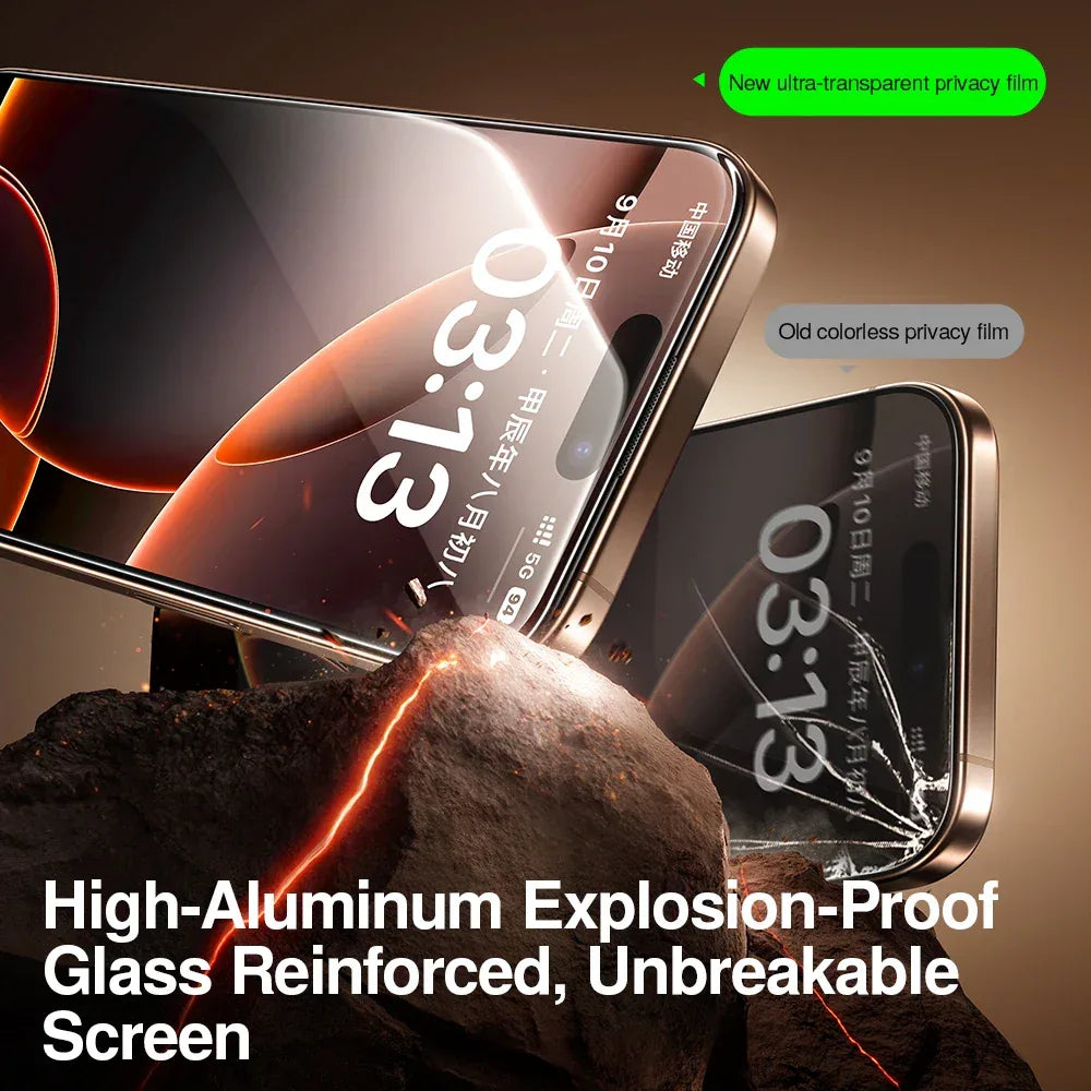 Privacy Screen Protector for iPhone 16 Pro Max - 9H Tempered Anti-Spy Glass Tidesmit
