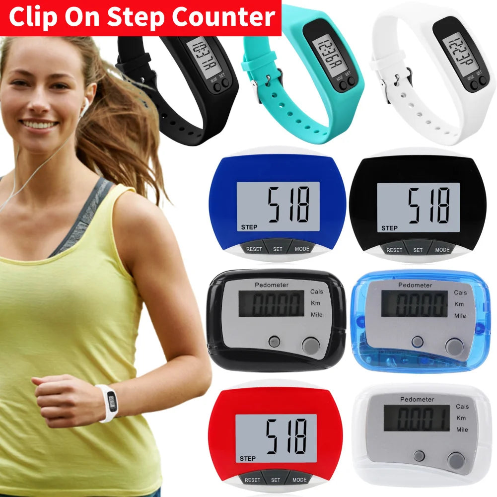 Walking Pedometer Portable Pedometer Multi-Function Accurate Step Tracker Mile Kilometer Calorie Calculation for Outdoor Sports