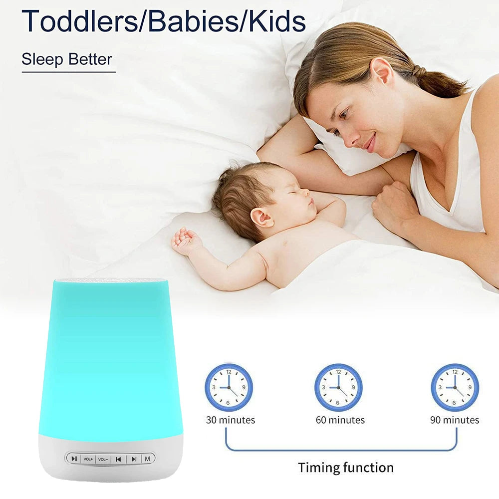 Smart White Noise Machine Baby Sleep Sound Machine Colorful Night Lights 34 Soothing Sounds Supports APP Remote Control