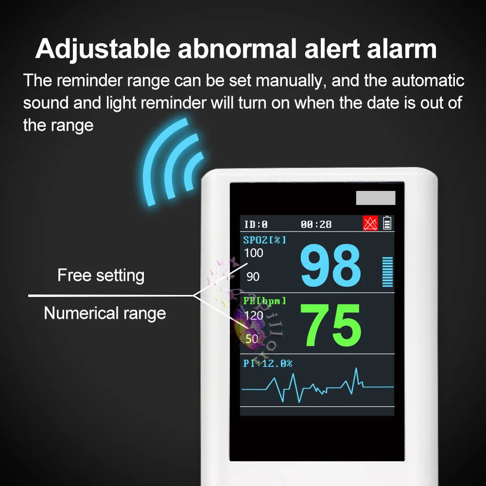 Handheld Pulse Oximeter Veterinary Vital SPO2 PR PI Heart Rate Monitor With Memory Adult Neonatal Pets Hospital Clinic Household