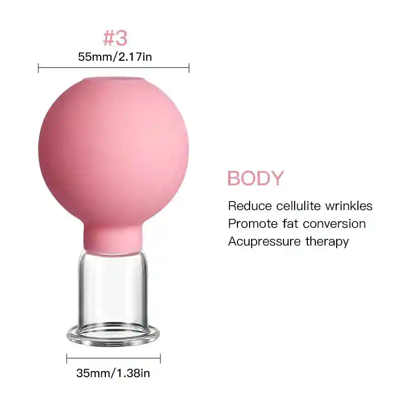 Facial Cupping Set for Skin Lifting and Anti-Wrinkle Massage Therapy Eye Massage Instrument Pink-3 Tidesmit