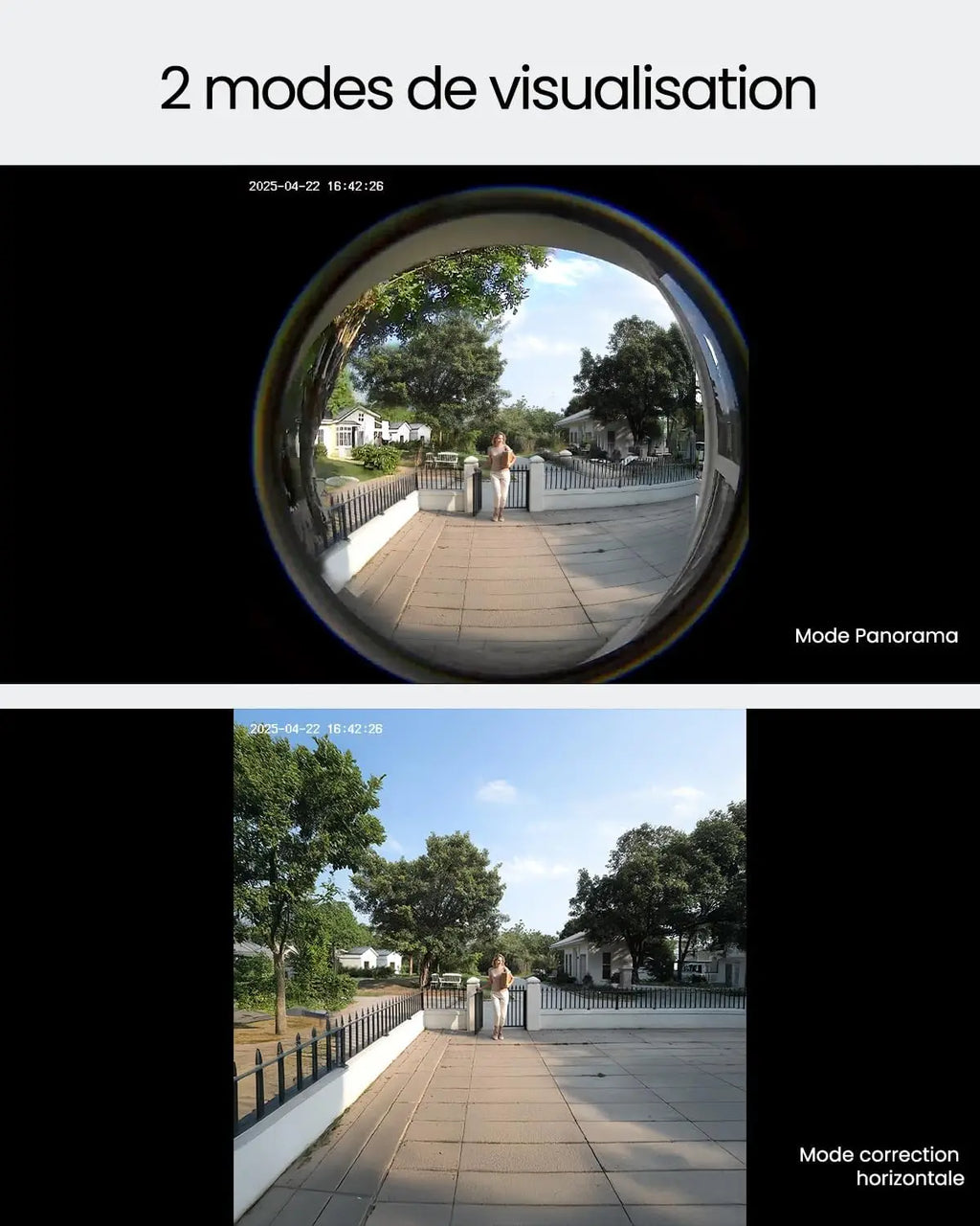 ieGeek 2K Wireless Doorbell Outdoor Waterproof Wireless Doorbell with 180° Fisheye Camera, Compatible with Alexa / AI Detection
