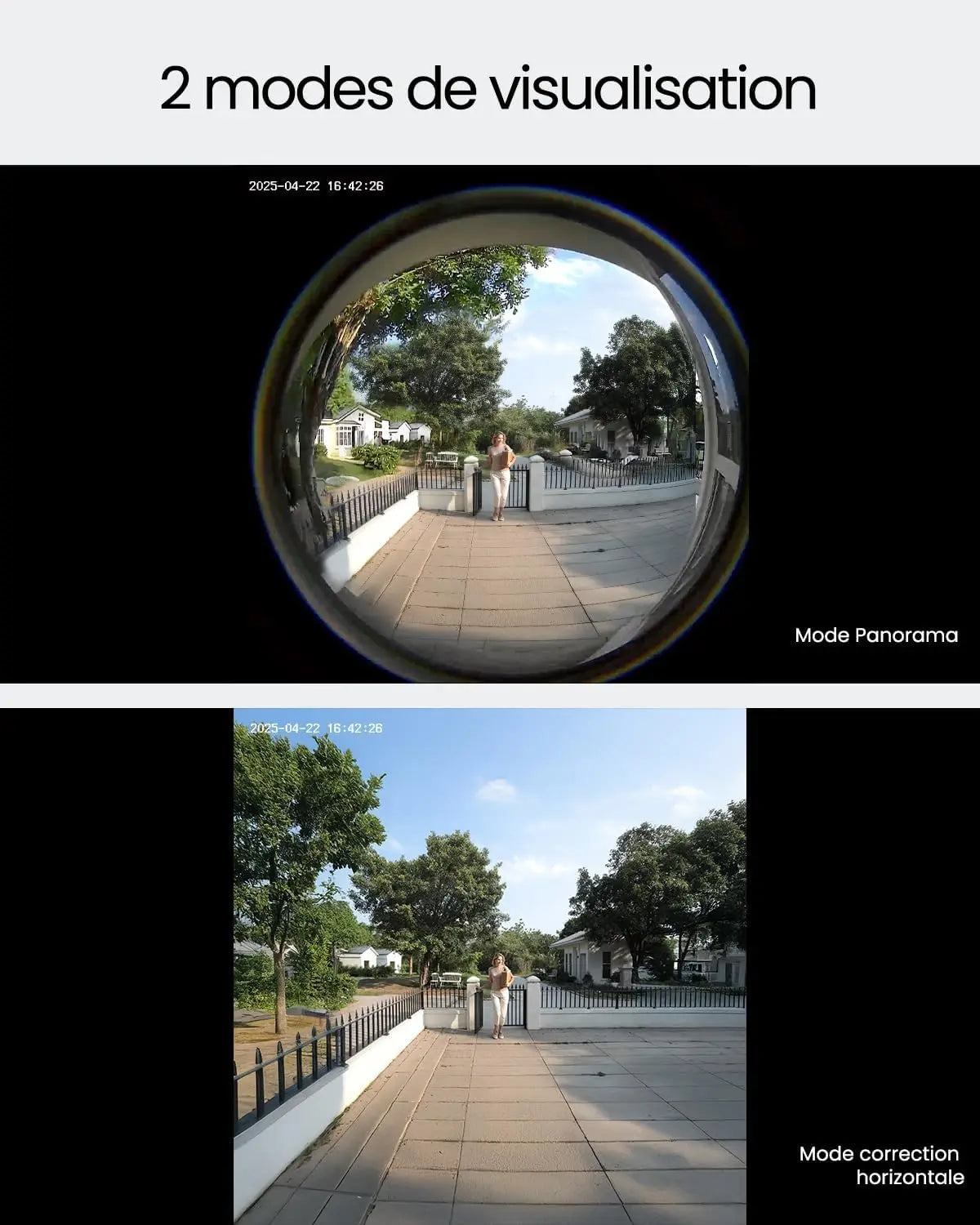 ieGeek 2K Wireless Doorbell Outdoor Waterproof Wireless Doorbell with 180° Fisheye Camera, Compatible with Alexa / AI Detection