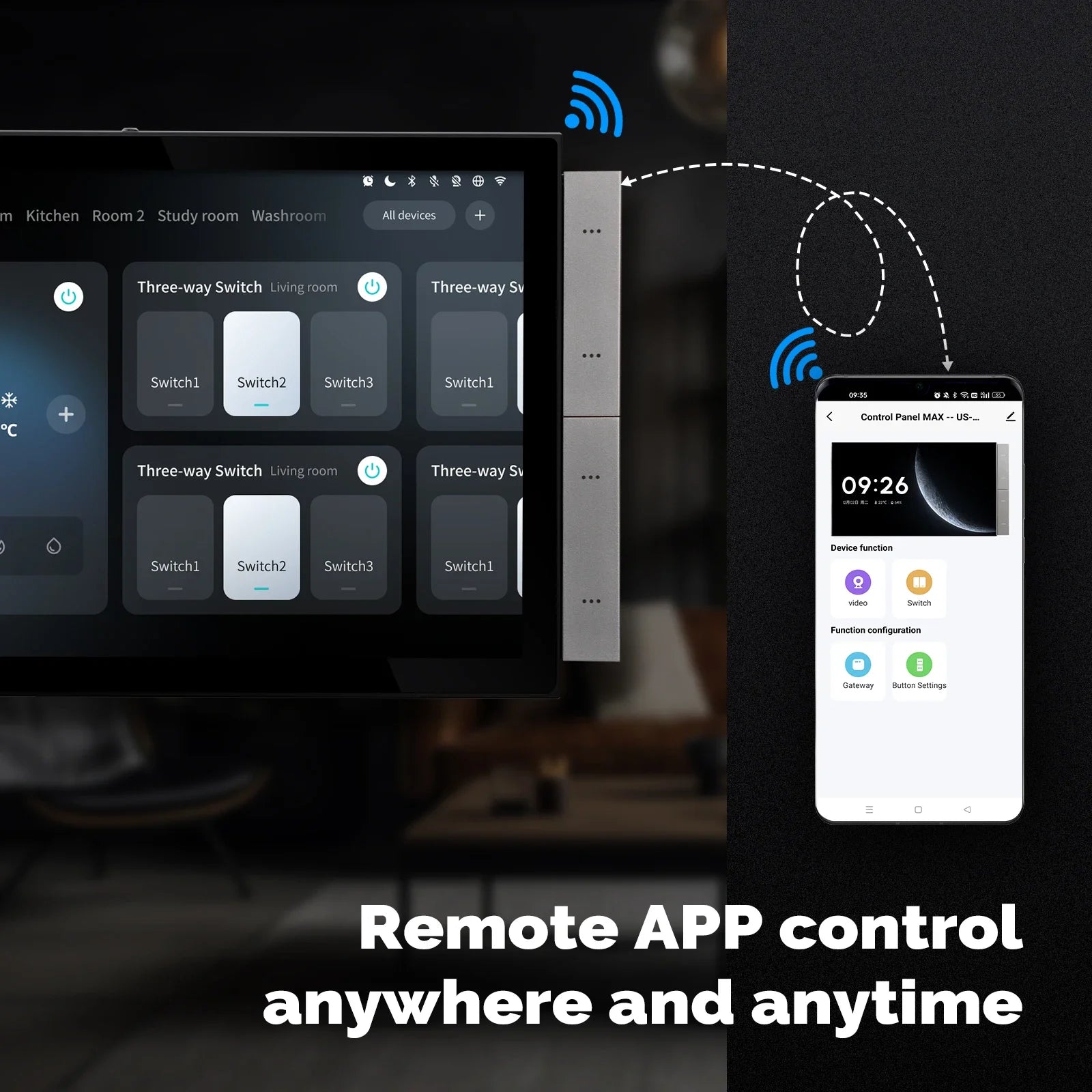TUYA Smart Home Panel, 10.1" Touch Screen, Built-in Zigbee & Bluetooth Gateway, Intercom Compatible, by MOES