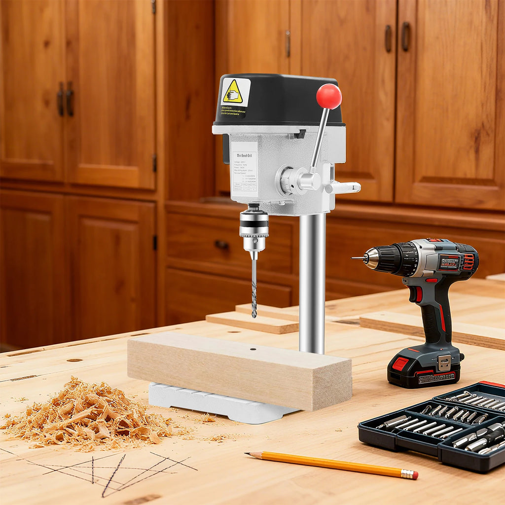 340W Portable Bench Drill Machine Mini Table Drilling Tool Electric Bench Drill Press 220V for DIY Iron Wood Plastic Board
