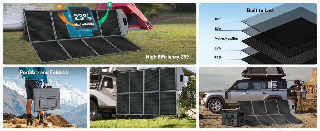 CTOLITY Outdoor Camping AP2000 2400W Fast Charging Portable Power Station SP400 400W Foldable Portable Solar Panel For Home