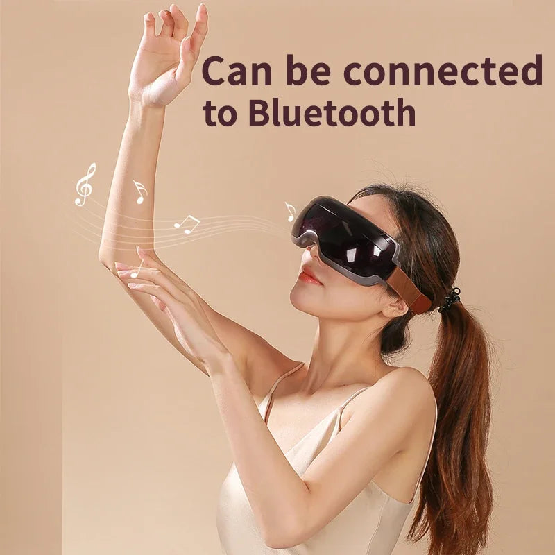 Electric Eye Massager with Bluetooth - Portable Heat Therapy Relief Massage Chairs Tidesmit
