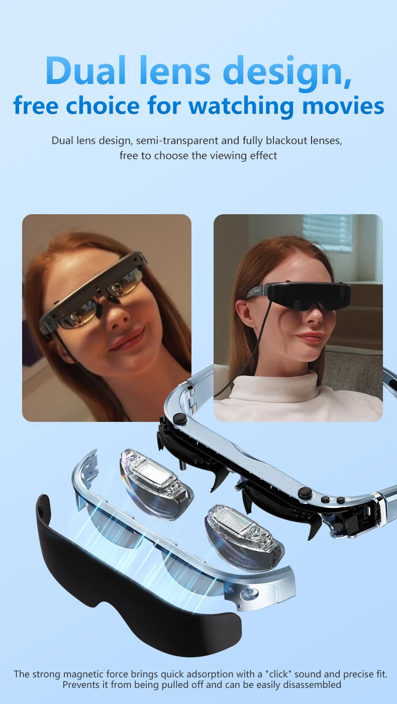 4K VR Smart Glasses with Myopic Adjustment - All-in-One 3D Headset Tidesmit