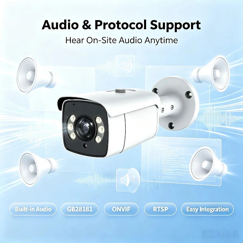 Psennikow Dual Light POE Metal Bullet IP Smart Camera Waterproof Outdoor Full Color Night Vision AI Human Audio Security Camera