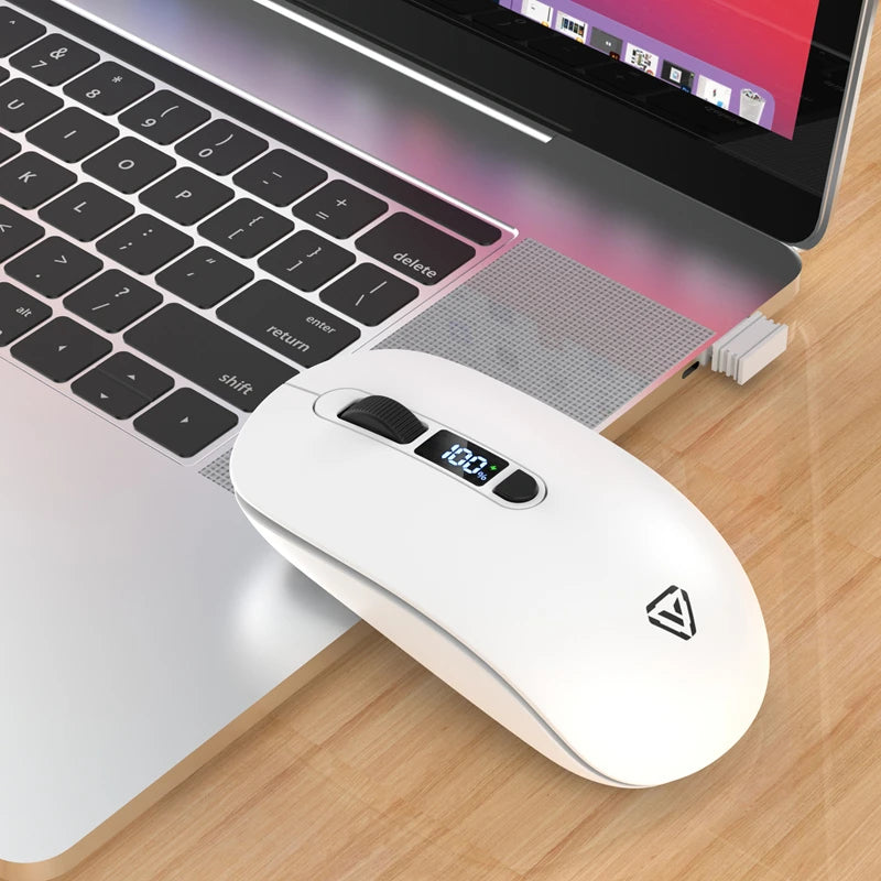 Wireless Mouse Bluetooth 2.4G With Smart Display Silent Portable Silent Click Mouse Rechargeable Office Computers Laptops 2026