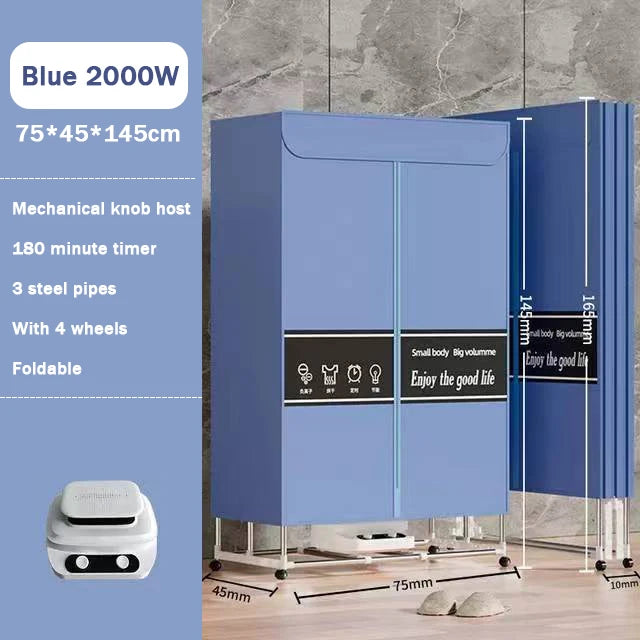 Tidesmit wardrobe style electric clothes dryer and garment warmer features efficient hot air blower for laundry