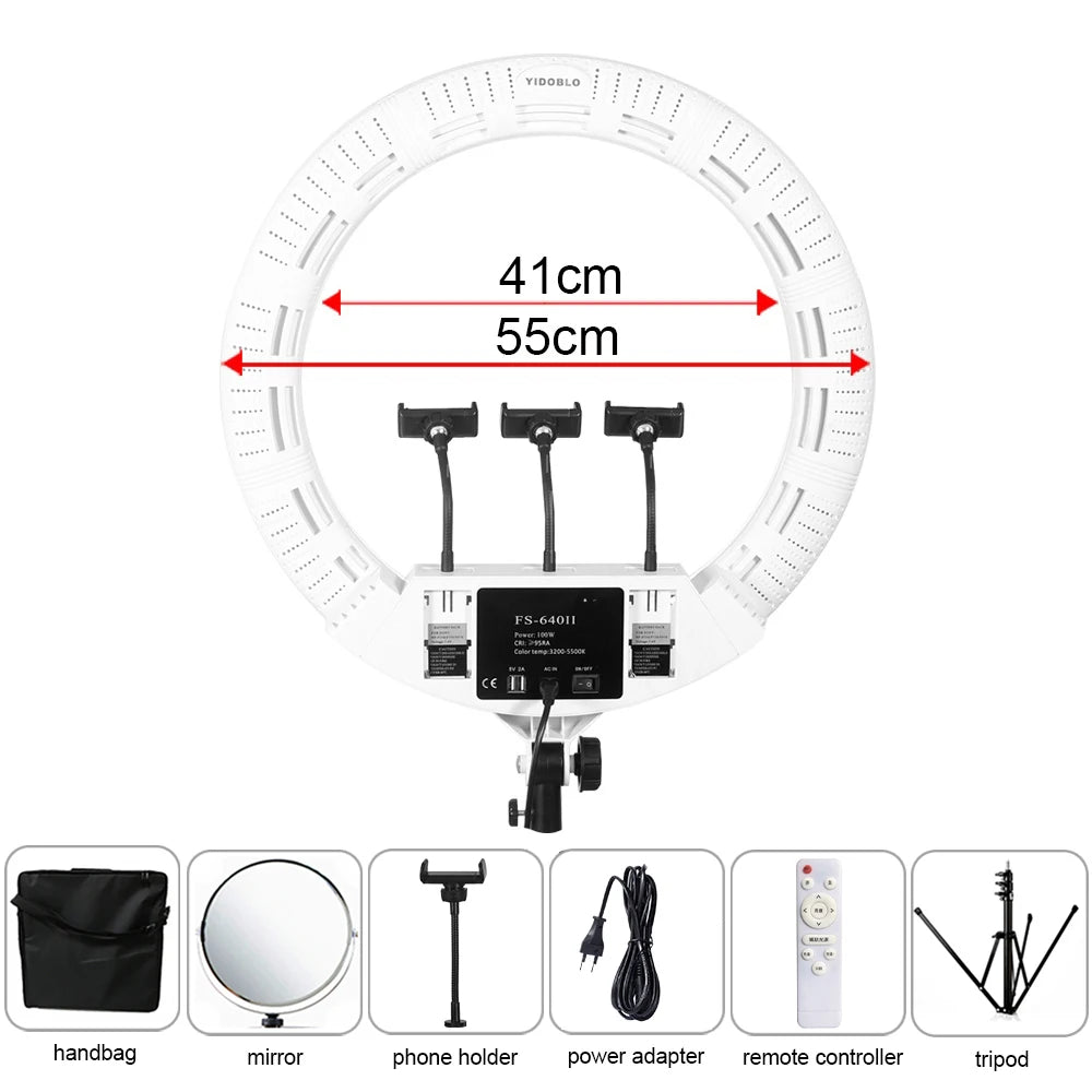 22 Inch LED Ring Light with Tripod for Professional Content Creation White Tidesmit