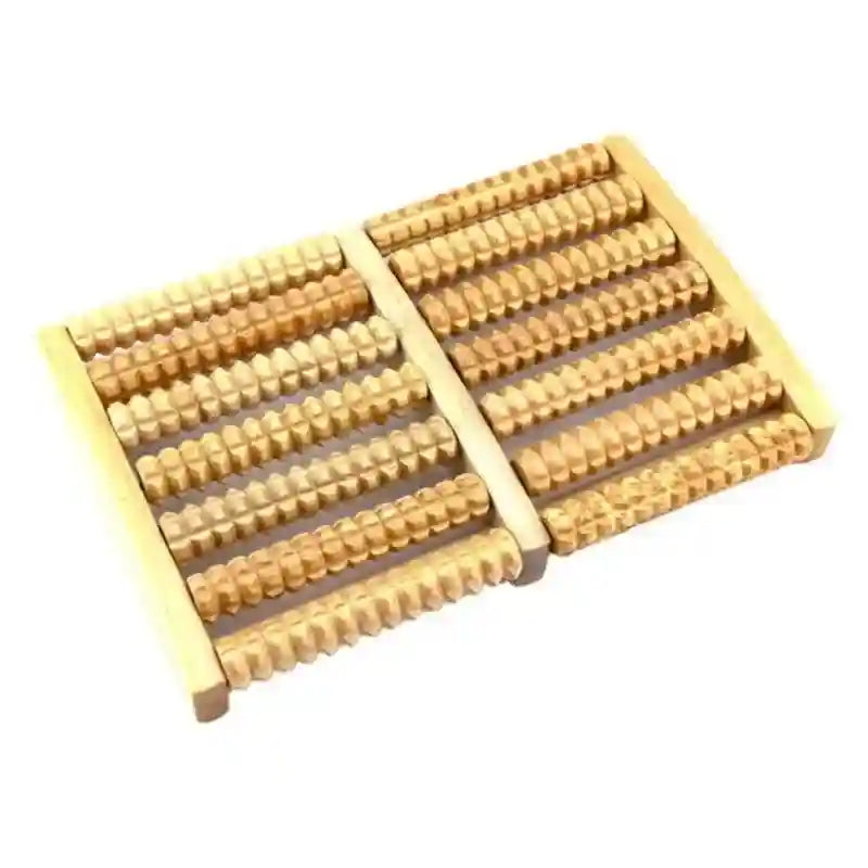 Wooden Foot Massager Roller | Deep Tissue Reflexology Tool Massage Roller 7 rows Tidesmit