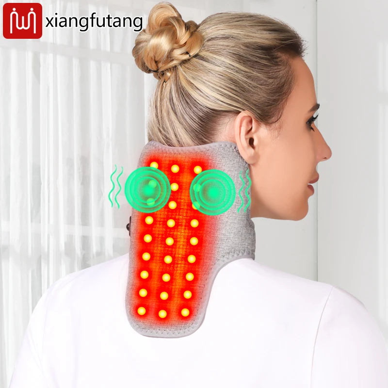 Heated Neck Massager with Red Light Therapy - Portable Muscle Relief Massage Cushion Tidesmit