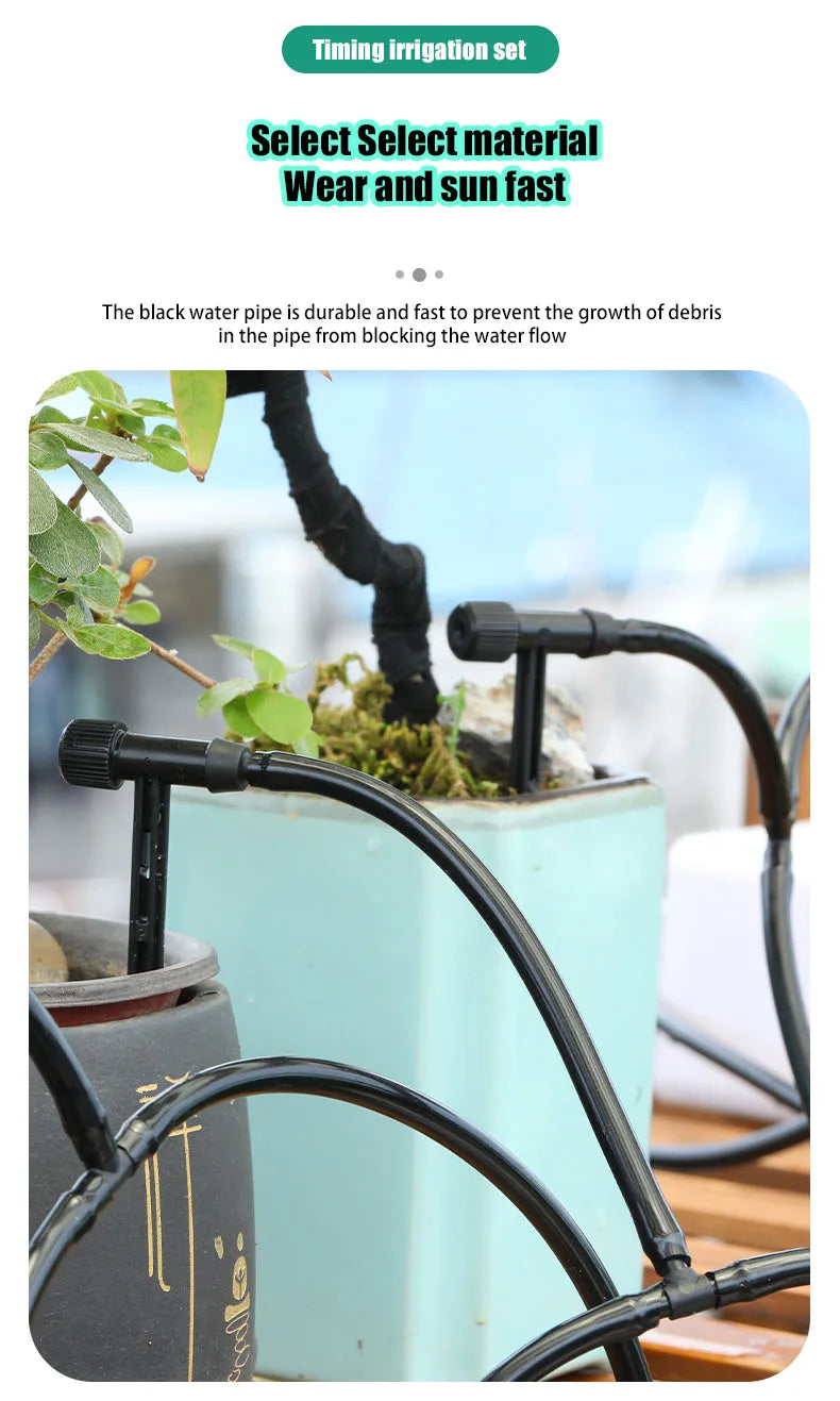 Garden Black Adjustable valve Drip Irrigation Kit Potted Plant Watering Device 4/7mmHose Watering Saving MicroDripper Greenhouse
