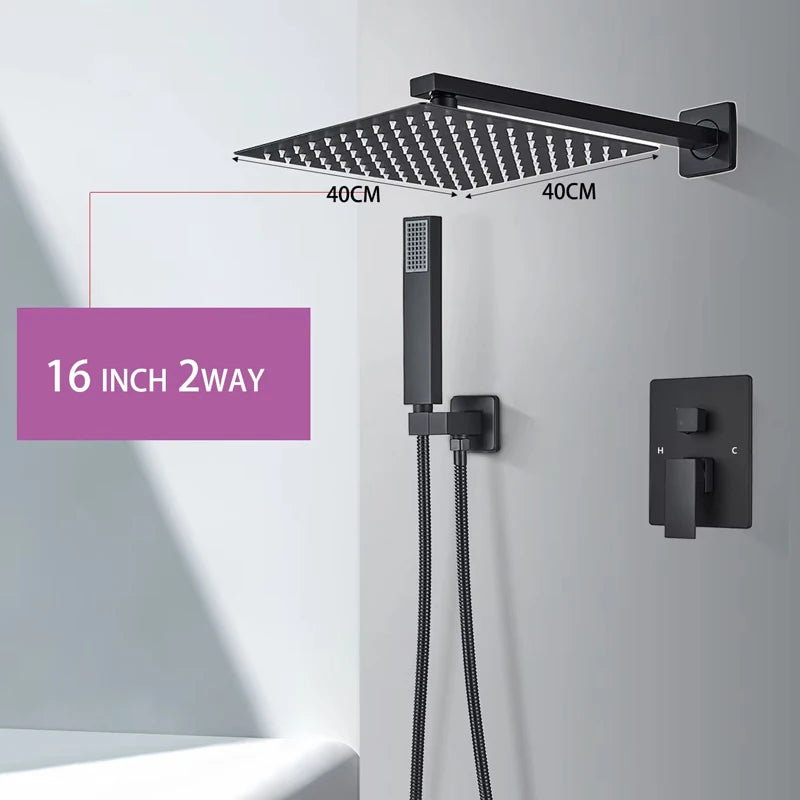 Bathroom Showe Faucet Rainfall Shower Head Wall Mounted Shower Mixer Tap Shower Set
