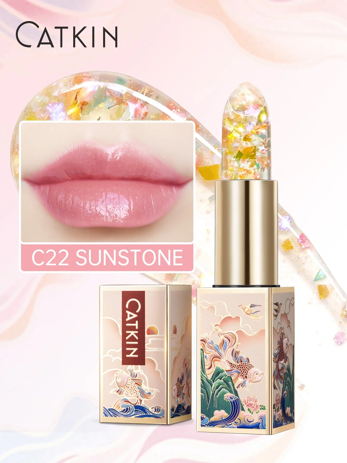 Color Changing Lip Balm: Hydrating Tinted Gloss by Tidesmit Lip Care C22 SUNSTONE Tidesmit