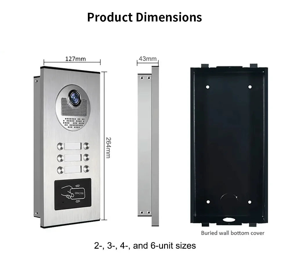ANJIELO 7 Inch 1080P Tuya WiFi Video Door Phone 2‑4 Units Multi Apartment Intercom Remote Unlock Home Security Video Doorbell