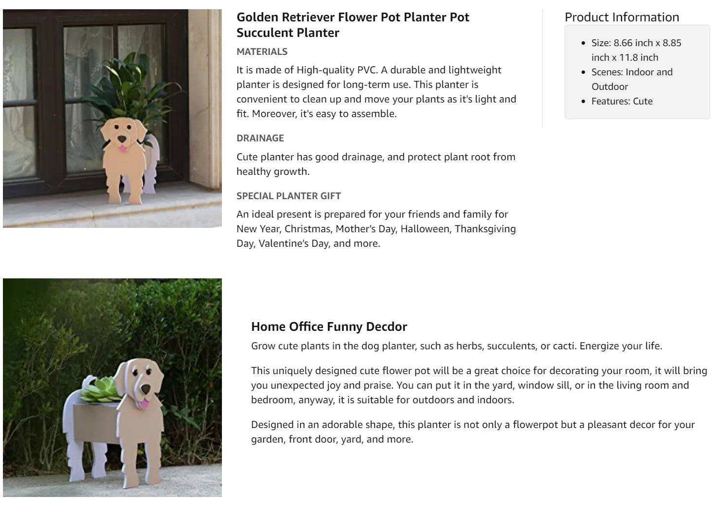 Cute Animal DIY Flower Planter PVC Pet Dog Potted Garden Yard Decoration Plant Container Holder Decor Garden Flower Pots  Orname