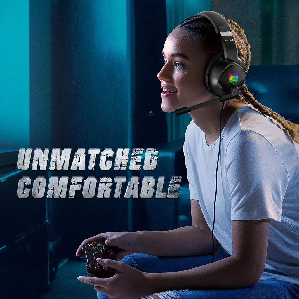 Wired Gaming Headset with Noise Canceling Mic & RGB - K19 Model Tidesmit